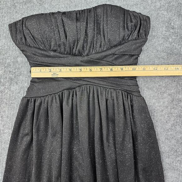 Vintage Y2K IN San Francisco Dress Womens Small Black Strapless Sparkle Whimsy - Picture 2 of 8